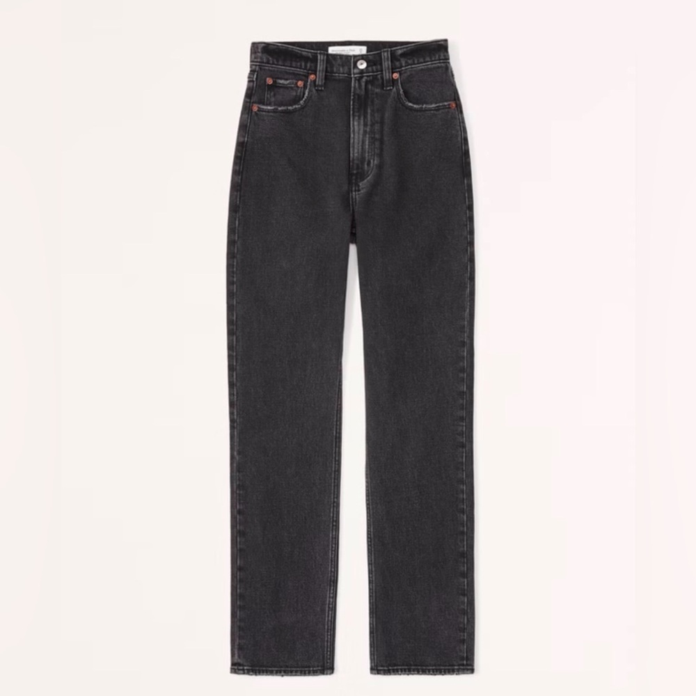Abercrombie Ultra High Rise Ankle Straight Jean - Black 27